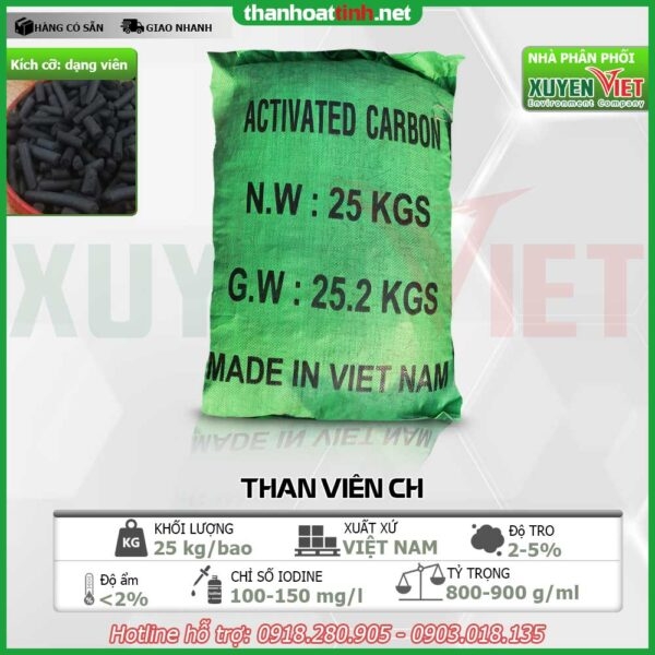 Than hoat tinh dang vien CH bao xanh 600x600 - Tác dụng than hoạt tính lọc hồ cá và 2 Loại nào nên dùng